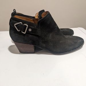 Franco Sarto Black Suede ankle boot
